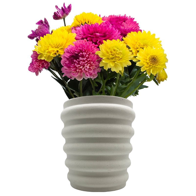 Bergamo Art Modern Beige Ceramic Vase in Beige
