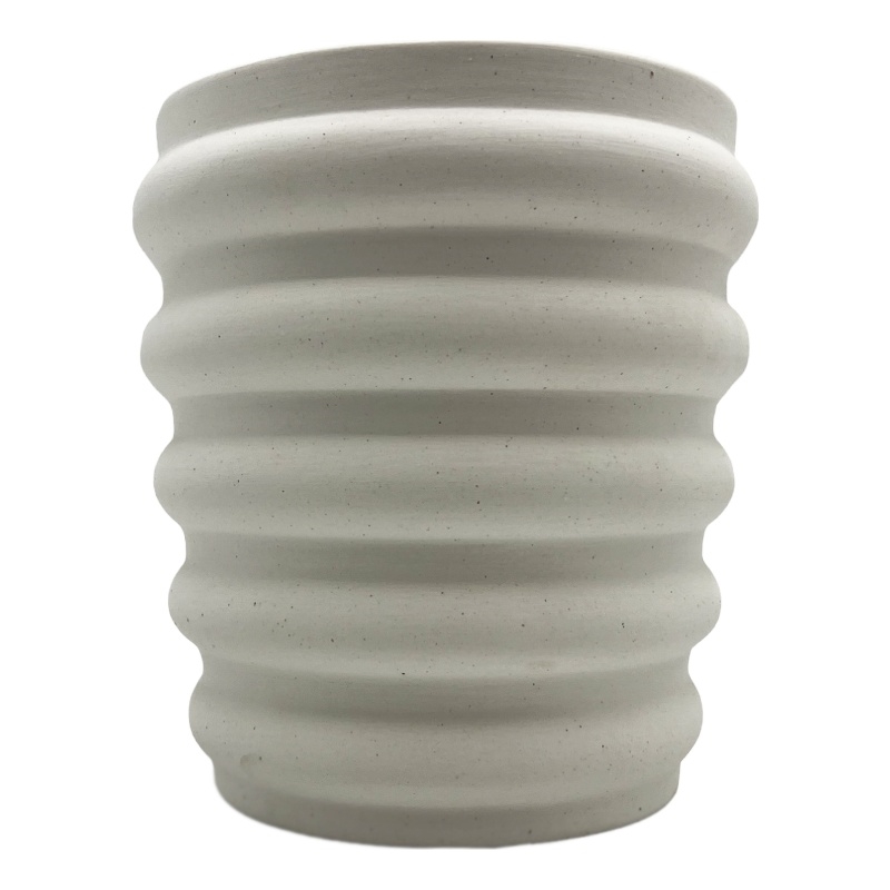 Bergamo Art Modern Beige Ceramic Vase in Beige