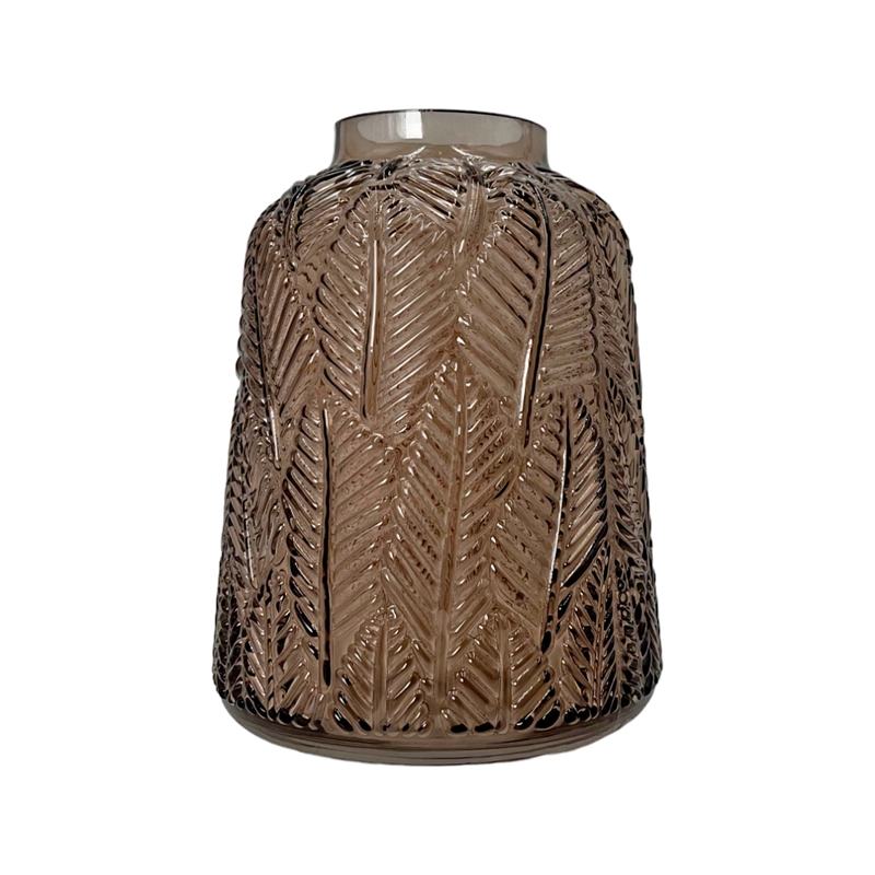 Bergamo Art 8 Inch Tall Decorative Handmade Glass Modern Flower Vase in Brown