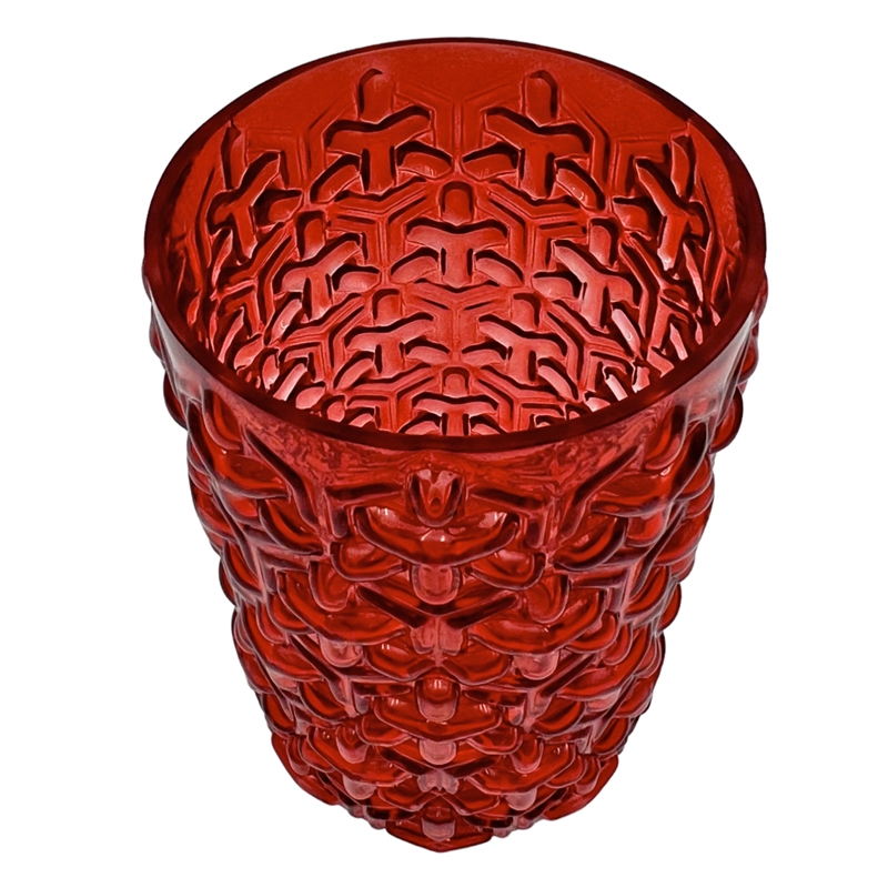 Bergamo Art 8 Inch Tall Decorative Handmade Glass Modern Flower Vase in Red