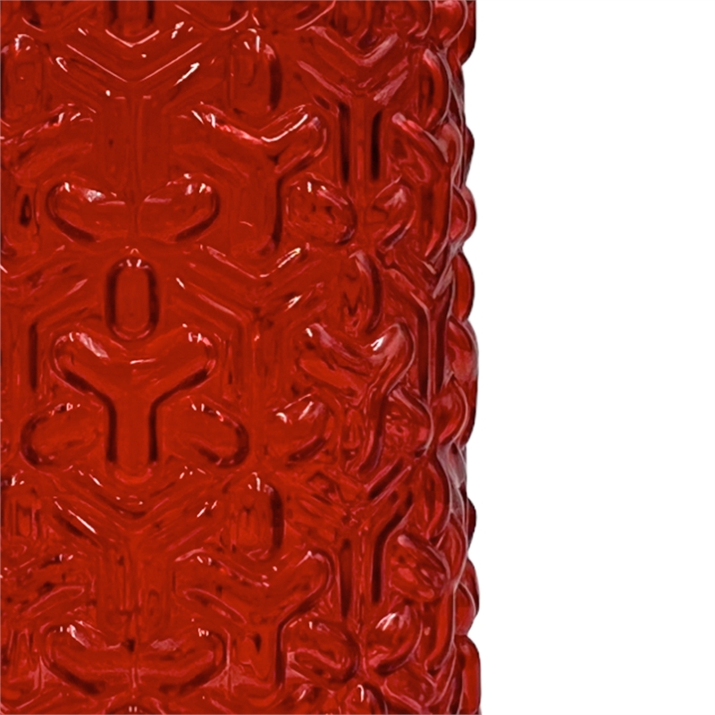 Bergamo Art 8 Inch Tall Decorative Handmade Glass Modern Flower Vase in Red