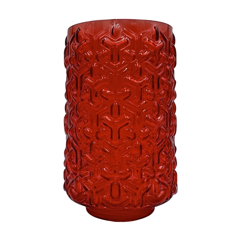 Bergamo Art 8 Inch Tall Decorative Handmade Glass Modern Flower Vase in Red
