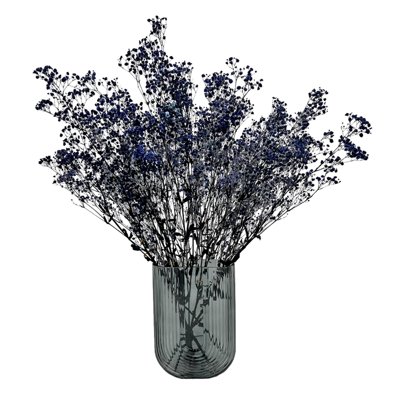 Bergamo Art 9 Inch Tall Decorative Handmade Glass U-shape Flower Vase in Blue