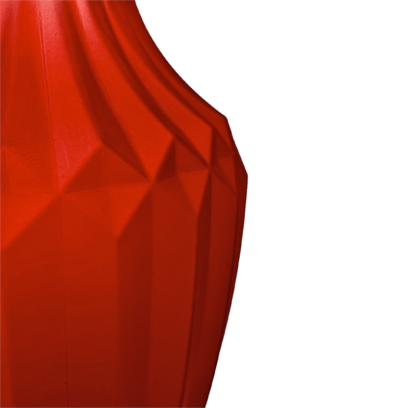 Bergamo Art 10 Inch Tall Decorative Handmade Glass Modern Flower Vase in Red