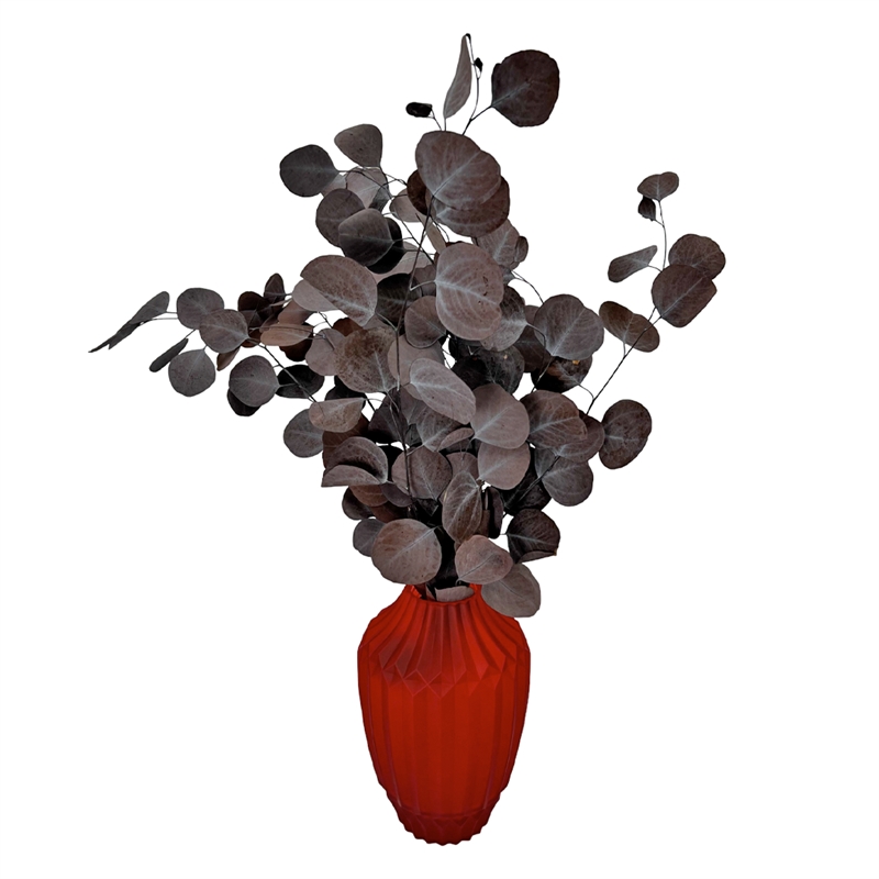 Bergamo Art 10 Inch Tall Decorative Handmade Glass Modern Flower Vase in Red