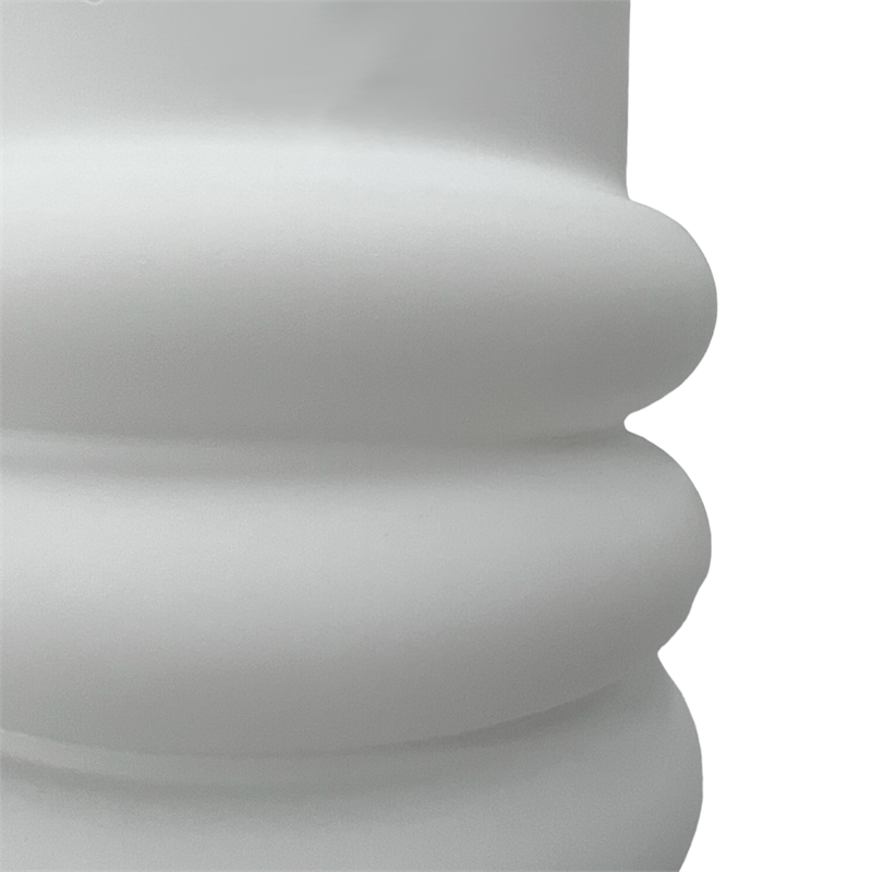 Bergamo Art 11 Inch Tall Decorative Handmade Glass Cylinder Flower Vase in White