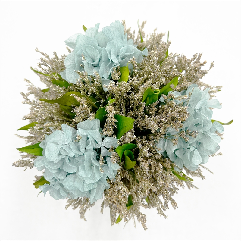 Bergamo Art Preserved 10 Inch Decorative Hydrangea Standing Topiary Plant Green