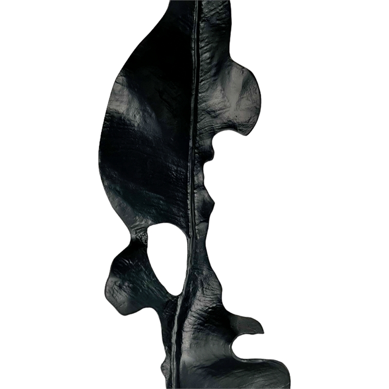 Bergamo Art 34 Inch Tall Handmade Aluminum and Wood Abstract Sculpture in Black