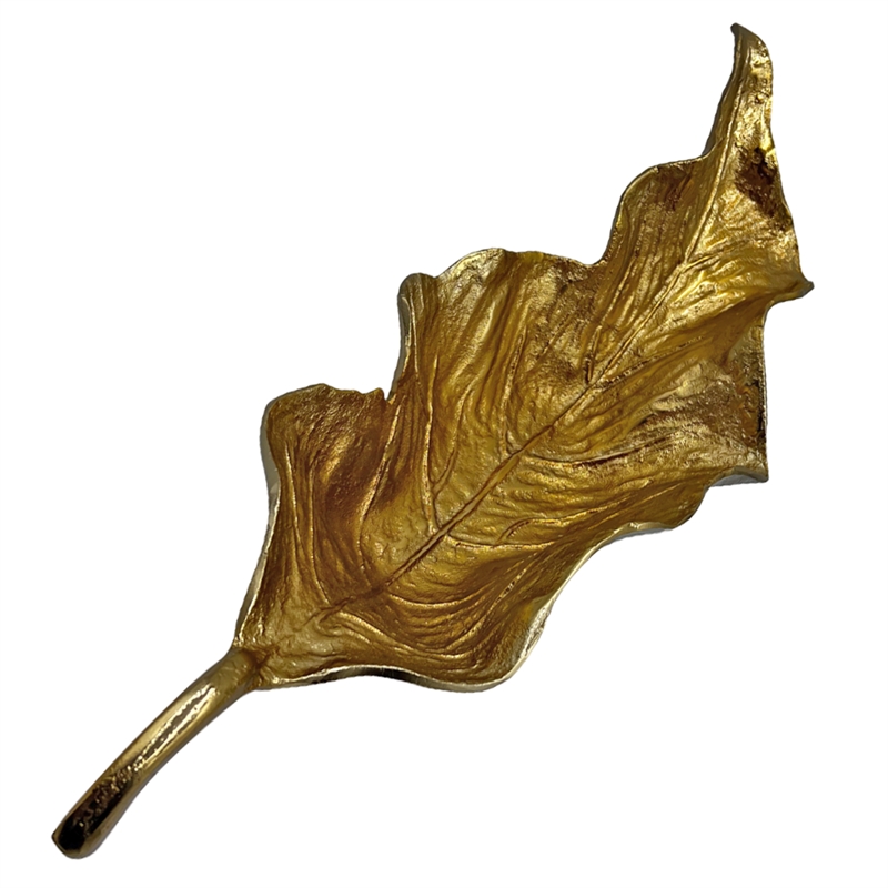 Bergamo Art Decorative Handmade Aluminum Leaf Bowl in Gold