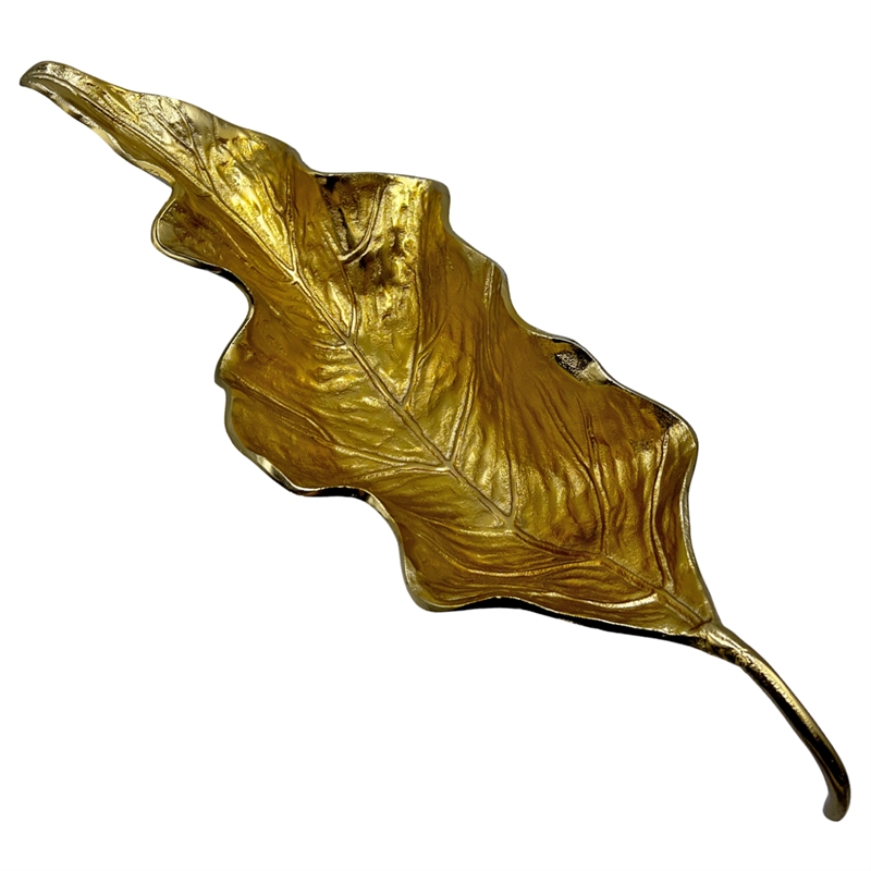 Bergamo Art Decorative Handmade Aluminum Leaf Bowl in Gold