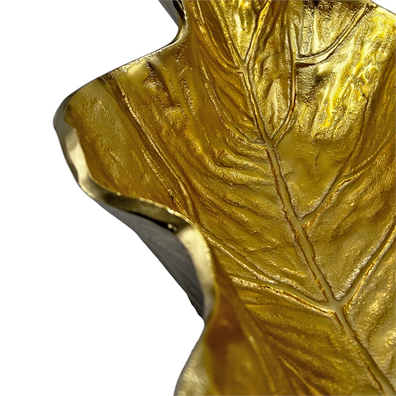 Bergamo Art Decorative Handmade Aluminum Leaf Bowl in Gold
