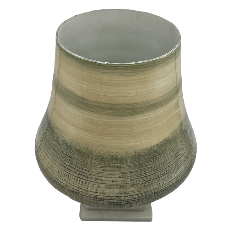 Bergamo Art Decorative Handmade Aluminum Glass Marble Modern Green Flower Vase