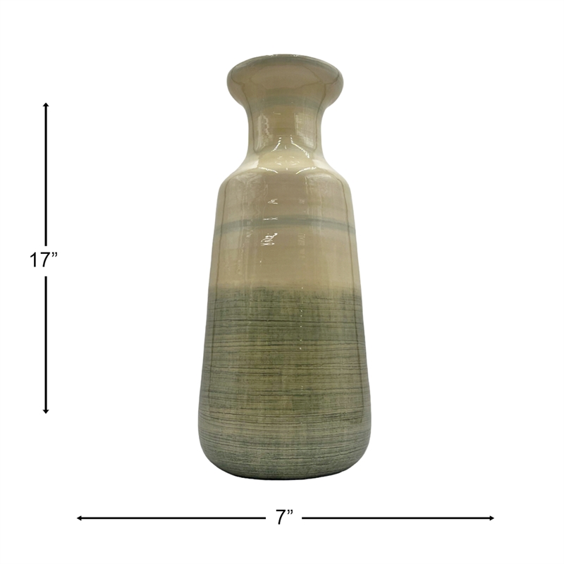 Bergamo Art Decorative Handmade Glass Modern Jug Flower Vase in Green