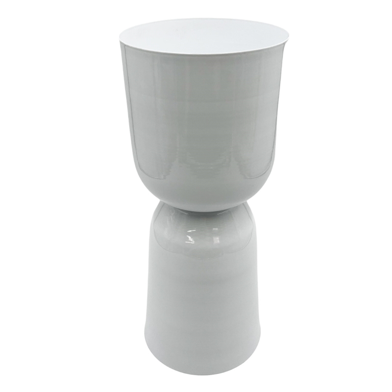 Bergamo Art 15 Inch Tall Decorative Handmade Iron Stylish Flower Vase in White