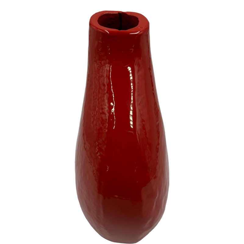 Bergamo Art 7.5 Inch Tall Decorative Handmade Aluminum Jug Flower Vase in Red