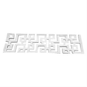 Bergamo Art 22 inch Long Decorative Handmade Aluminum Modern Tray in White