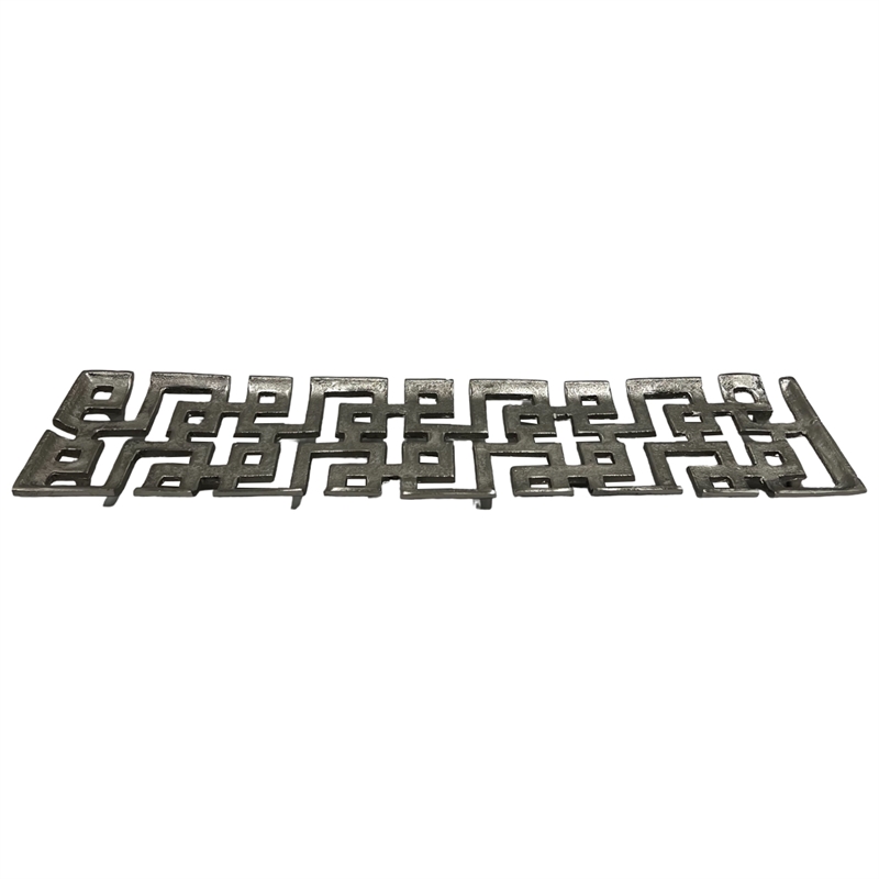Bergamo Art 22 inch Long Decorative Handmade Aluminum Modern Tray in Nickel