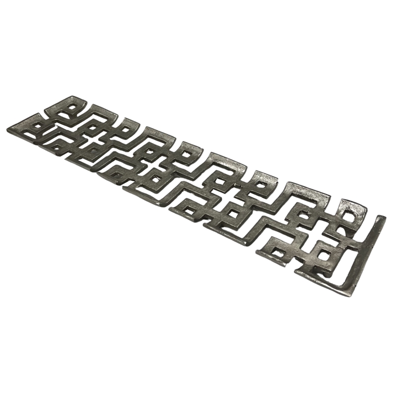 Bergamo Art 22 inch Long Decorative Handmade Aluminum Modern Tray in Nickel