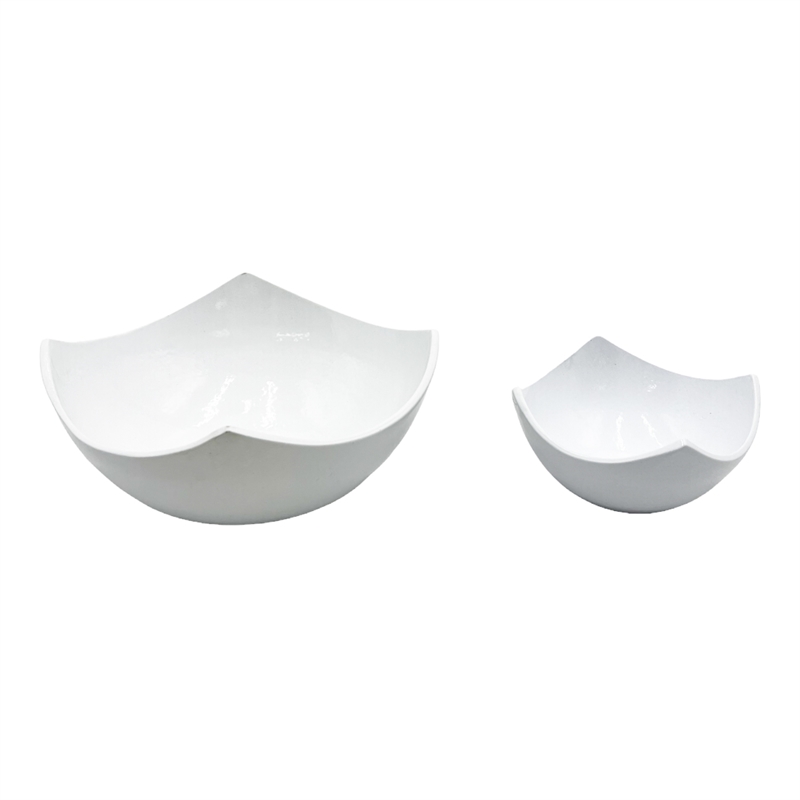 Bergamo Art Set of 2 Decorative Handmade Aluminum Modern Bowl in White