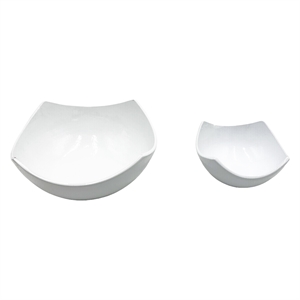 Bergamo Art Set of 2 Decorative Handmade Aluminum Modern Bowl in White