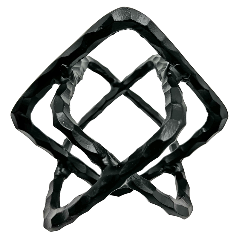 Bergamo Art 7.5 inch Decorative Handmade Aluminum Square Sculpture in Black