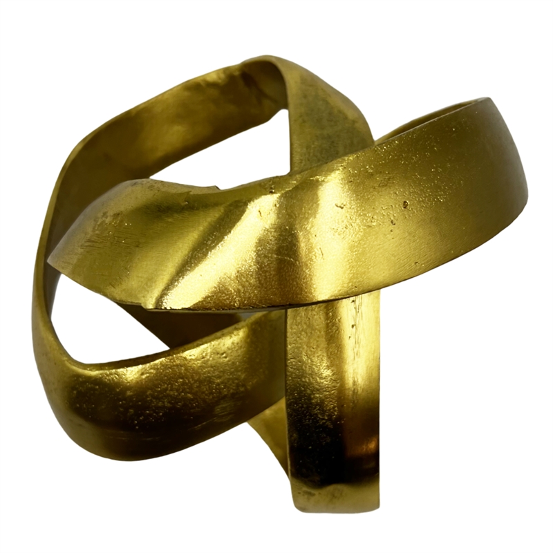 Bergamo Art 8 Inch Wide Decorative Handmade Aluminum Abstract Sculpture in Gold