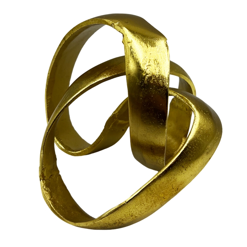 Bergamo Art 8 Inch Wide Decorative Handmade Aluminum Abstract Sculpture in Gold