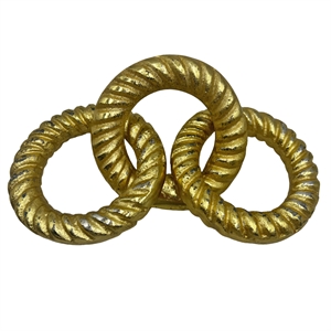 Bergamo Art 8 inch Decorative Handmade Aluminum Modern Chain Sculpture in Gold