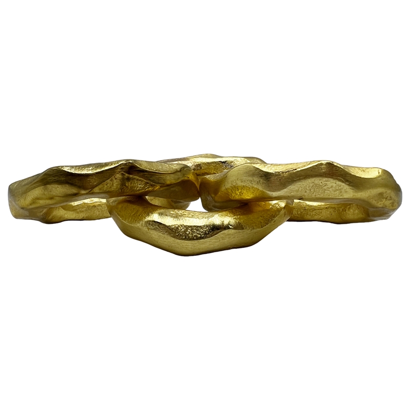 Bergamo Art 7 Inch Decorative Handmade Aluminum Modern Chain Sculpture in Gold