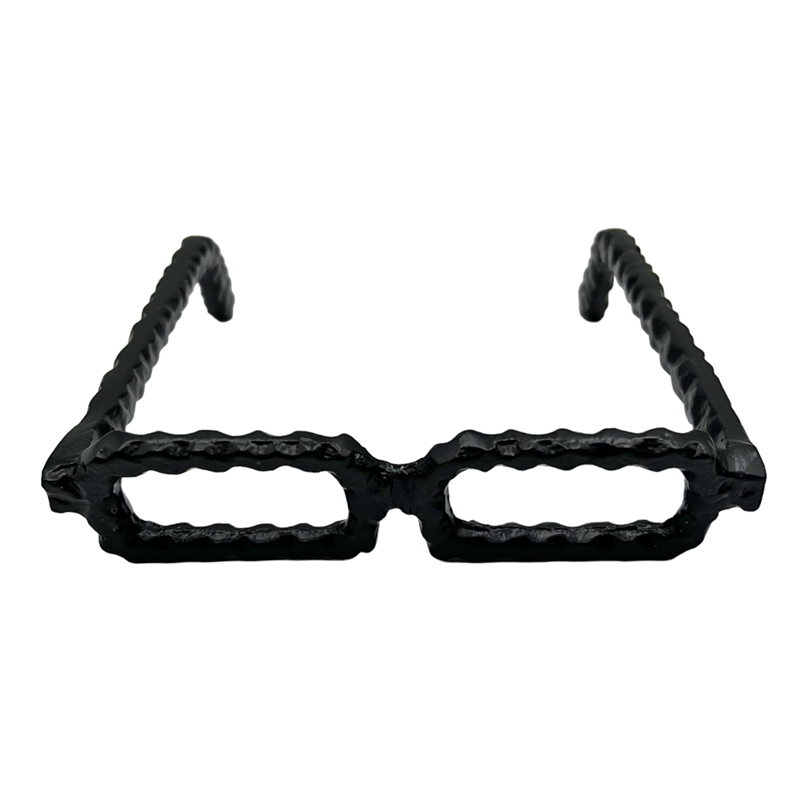 Bergamo Art Decorative Handmade Aluminum 8 inch Glasses Sculpture in Black