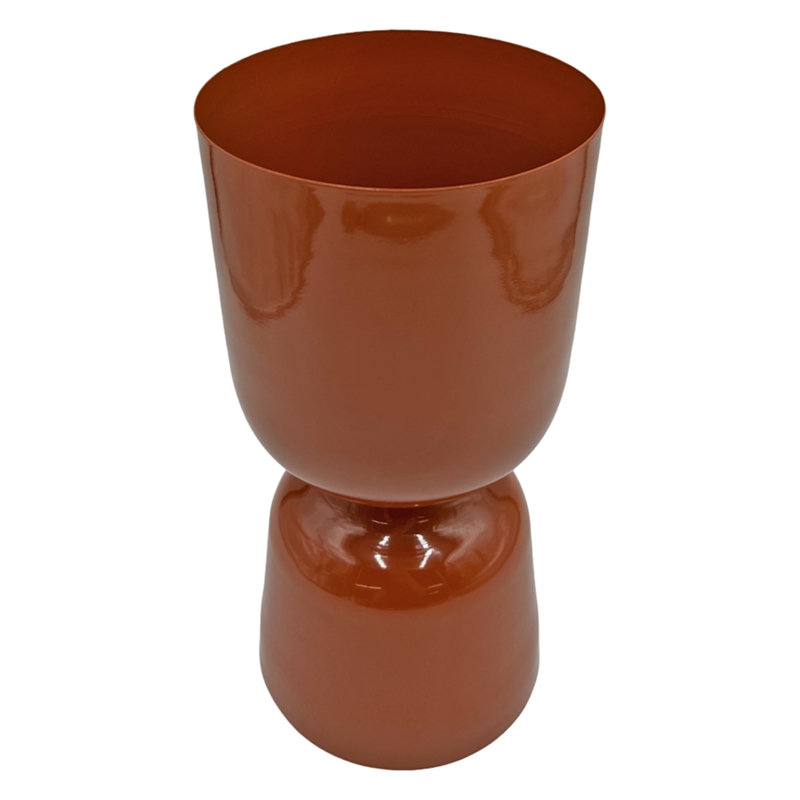 Bergamo Art 13 Inch Tall Decorative Handmade Aluminum Modern Flower Vase in Mud