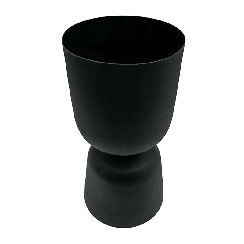 Bergamo Art 13 Inch Decorative Handmade Aluminum Modern Flower Vase in Charcoal