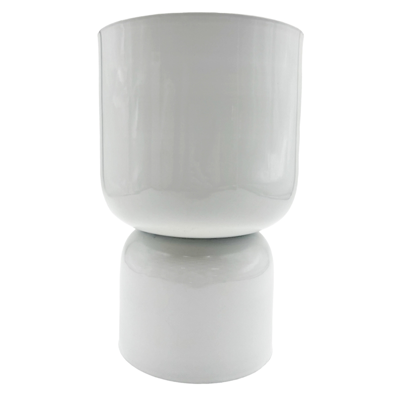 Bergamo Art 10 Inch Tall Decorative Handmade Iron Modern Flower Vase in White