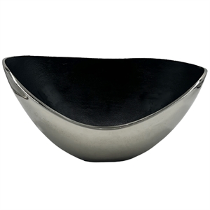 Bergamo Art 16 inch Decorative Handmade Aluminum Modern Bowl in Silver