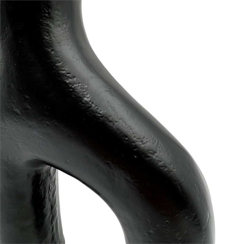 Bergamo Art 10 Inch Decorative Handmade Aluminum Modern Flower Vase in Black