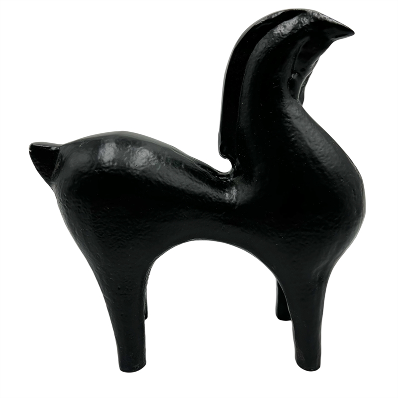 Bergamo Art Decorative Handmade Aluminum 7 inch Modern Horse Sculpture in Black