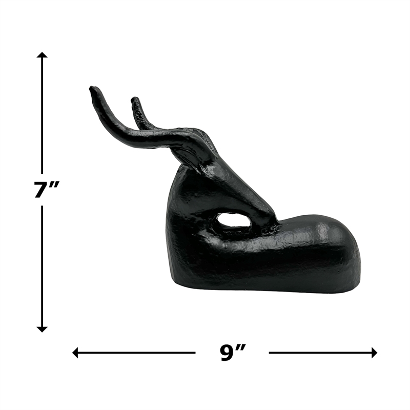 Bergamo Art Decorative Handmade Aluminum 9 inch Modern Deer Sculpture in Black