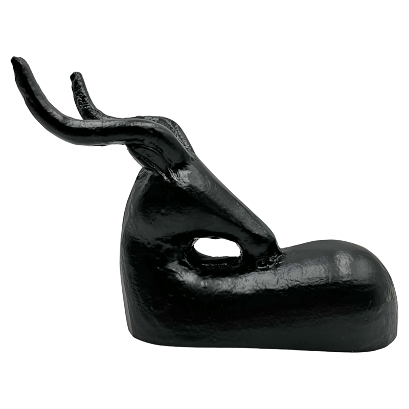 Bergamo Art Decorative Handmade Aluminum 9 inch Modern Deer Sculpture in Black
