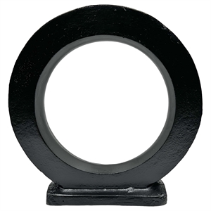Bergamo Art 15&quot Decorative Handmade Aluminum Modern Round Sculpture in Black