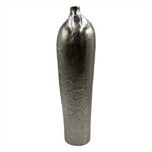 Bergamo Art 20&quot Tall Decorative Handmade Aluminum Modern Flower Vase in Nickel