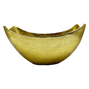 Bergamo Art 12.5 Inch Wide Decorative Handmade Aluminum Modern Bowl in Gold
