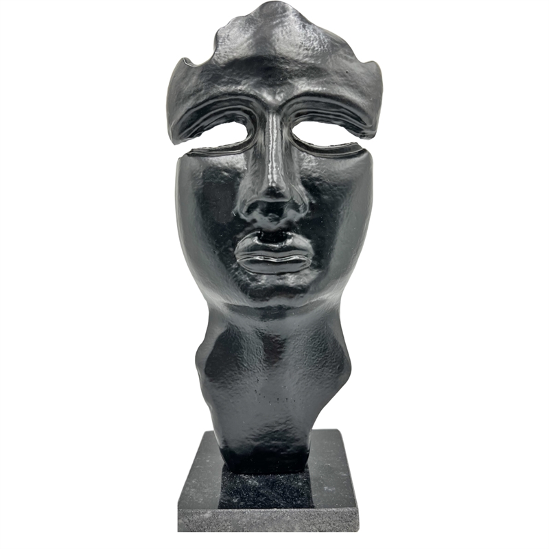 Bergamo Art Decorative Handmade Aluminum 12 inch Abstract Face Sculpture