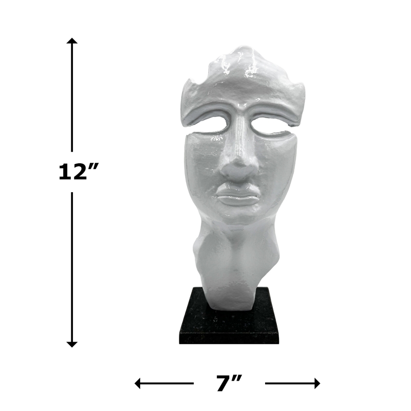 Bergamo Art Decorative Handmade Aluminum 12 inch Abstract Face Sculpture