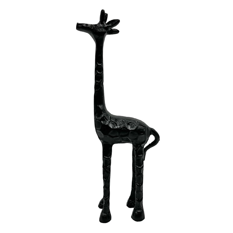 Bergamo Art Decorative Handmade Aluminum 13 inch Giraffe Sculpture in Black