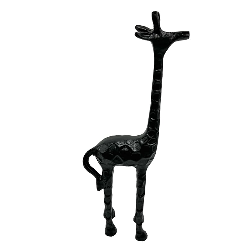 Bergamo Art Decorative Handmade Aluminum 13 inch Giraffe Sculpture in Black