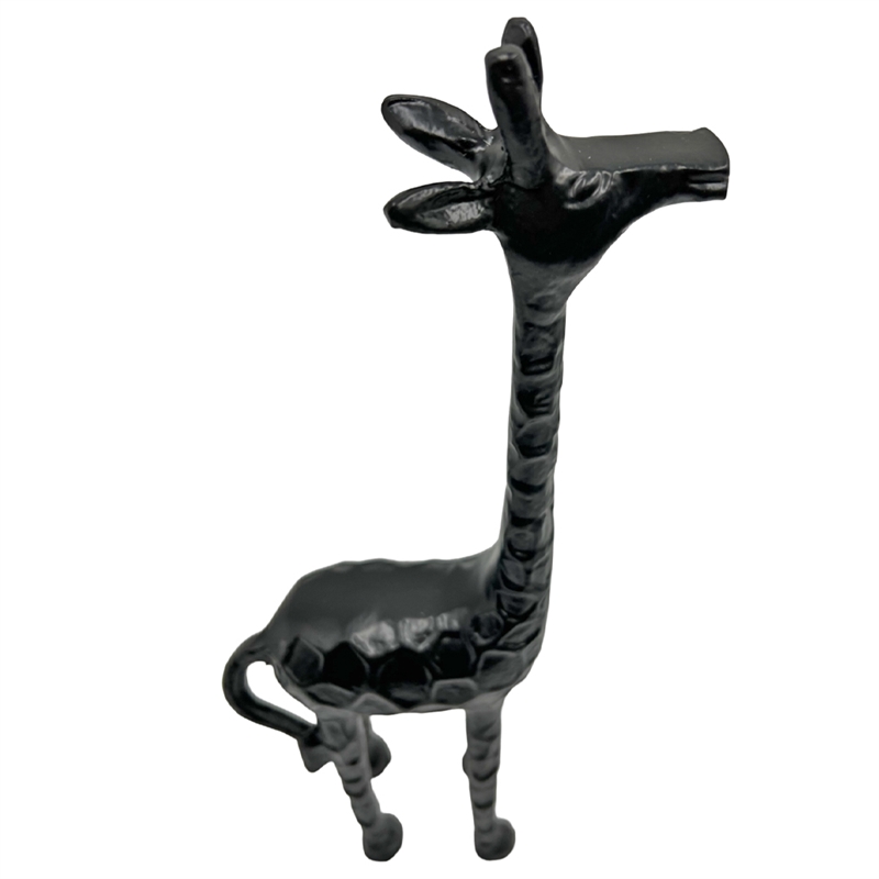 Bergamo Art Decorative Handmade Aluminum 13 inch Giraffe Sculpture in Black
