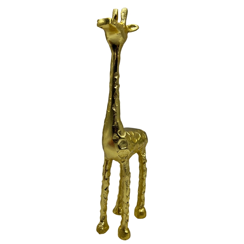 Bergamo Art Decorative Handmade Aluminum 13 inch Giraffe Sculpture in Gold