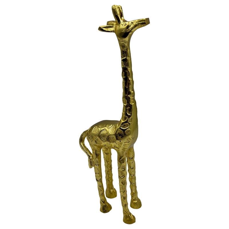 Bergamo Art Decorative Handmade Aluminum 13 inch Giraffe Sculpture in Gold