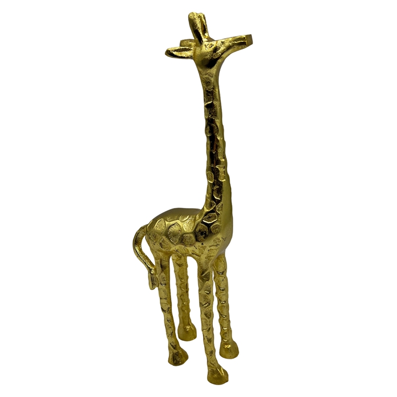 Bergamo Art Decorative Handmade Aluminum 13 inch Giraffe Sculpture in Gold