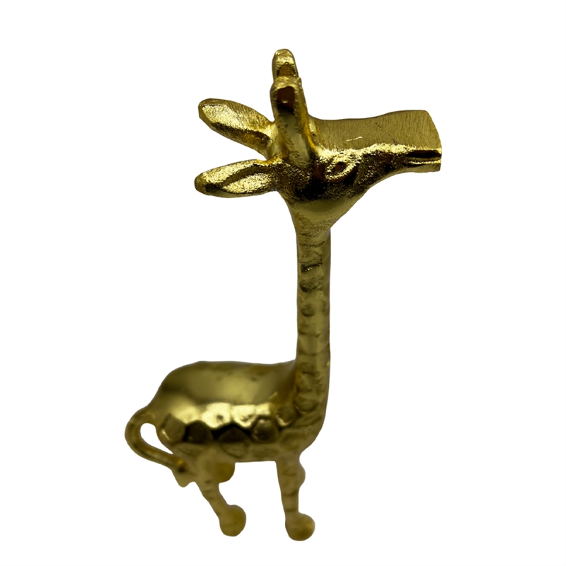 Bergamo Art Decorative Handmade Aluminum 13 inch Giraffe Sculpture in Gold